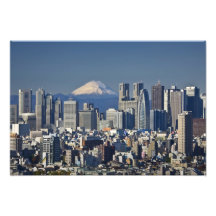 Tokyo, horizon de secteur de Shinjuku, le mont Fuj Impressions Photo