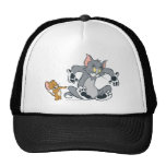 Tom et chat noir de patte de Jerry casquettes