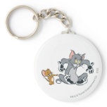 Tom et chat noir de patte de Jerry porte-clés