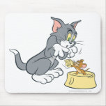 Tom et Jerry alimentent le chat tapis de souris