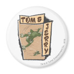 Tom et Jerry sur un divan bronzage magnets