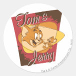 Tom et logo 2 de Jerry Adhésif Rond