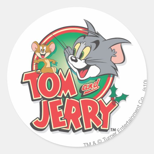 Tom et logo de classique de Jerry Adhésifs Ronds