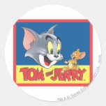 Tom et logo de Jerry ombragé Autocollants Ronds