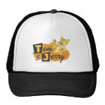 Tom et souris de Jerry dans le logo de patte casquettes