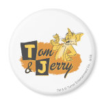 Tom et souris de Jerry dans le logo de patte magnets
