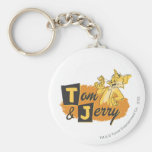 Tom et souris de Jerry dans le logo de patte Porte-clefs