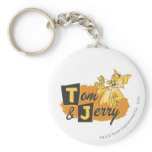 Tom et souris de Jerry dans le logo de patte porte-clés