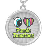 Tomates lumineuses de pourpre d'amour du coeur I d Pendentif