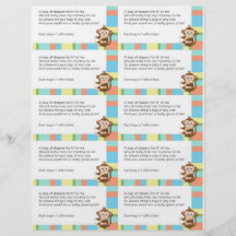 Tombola de couche-culotte de baby shower de singe prospectus