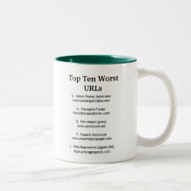 Top Ten plus mauvais URLs Tasse