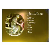 Topaze jaune lumineuse de MONOGRAMME de CORNE D'AB Modèles De Cartes De Visite
