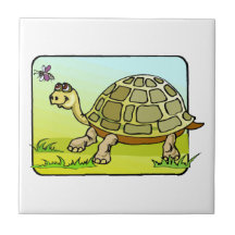 Tortue attentive carreau