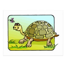 Tortue attentive carte postale