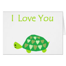 Tortue d'amour carte de vœux