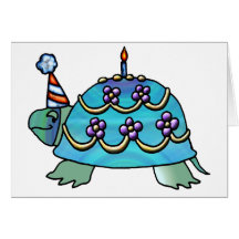 Tortue d'anniversaire cartes de vœux