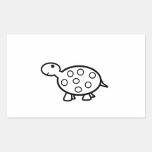 Tortue de bébé autocollants rectangulaires