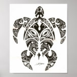 tortue de deux visages (honu) affiches