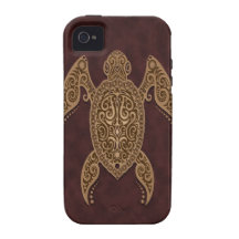 Tortue de mer complexe de Brown iPhone 4 Case