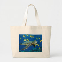 Tortue de mer verte sacs fourre-tout