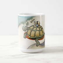 tortue de snowboarding et escargot seatbelted tasse à café