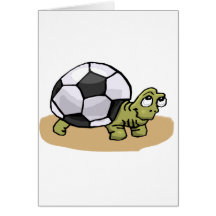 Tortue du football cartes de vœux