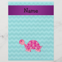 Tortue rose nommée personnalisée prospectus personnalisés