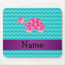 Tortue rose nommée personnalisée tapis de souris