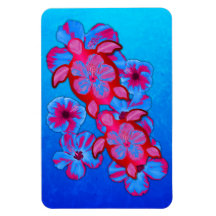 Tortues de Honu et fleurs tropicales de ketmie Magnet En Vinyle