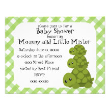 Tortues mignonnes trois invitations personnalisées