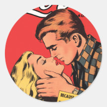 Totalement dans l'amour adhésif rond