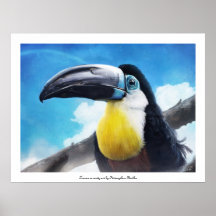 Toucan en affiche brumeuse d'air