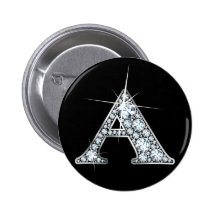 Touche "IMPRESSION" de Bling de diamant de "A" Pin's Avec Agrafe