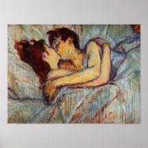 Toulouse-Lautrec dans le lit l'affiche de baiser