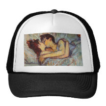 Toulouse-Lautrec dans le lit le baiser Casquettes