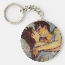 Toulouse-Lautrec dans le lit le baiser Keychain Porte-clefs