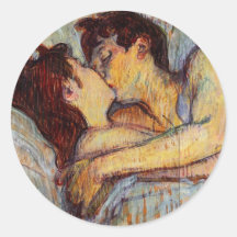 Toulouse-Lautrec dans le lit les autocollants de b