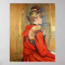 Toulouse-Lautrec - fille avec la fourrure Affiche