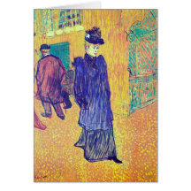 Toulouse-Lautrec - Jane Avril laisse le RO de Moul Carte De Vœux