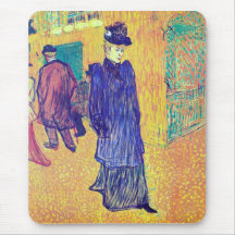 Toulouse-Lautrec - Jane Avril laisse le RO de Moul Tapis De Souris