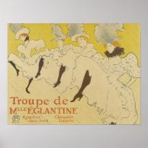 Toulouse Lautrec- La Troupe de Mlle. Eglantine 189 Affiche