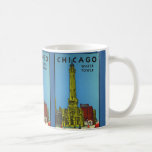 Tour d'eau vintage de Chicago Tasse À Café
