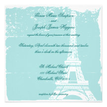 Tour Eiffel bleu épousant Inviations Cartons D'invitation