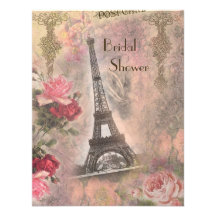 Tour Eiffel chic minable et douche nuptiale de ros Invitation Personnalisable