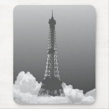 Tour Eiffel de Paris flotte en nuage Mousepad Tapis De Souris