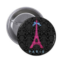 Tour Eiffel de roses indien dans le scintillement  Pin's