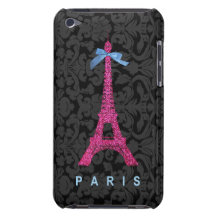 Tour Eiffel de roses indien dans le scintillement  Étuis Barely There iPod