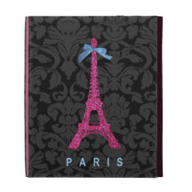 Tour Eiffel de roses indien dans le scintillement  Coque iPad