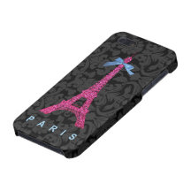 Tour Eiffel de roses indien dans le scintillement  Coque iPhone 5