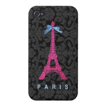Tour Eiffel de roses indien dans le scintillement  Coques iPhone 4
